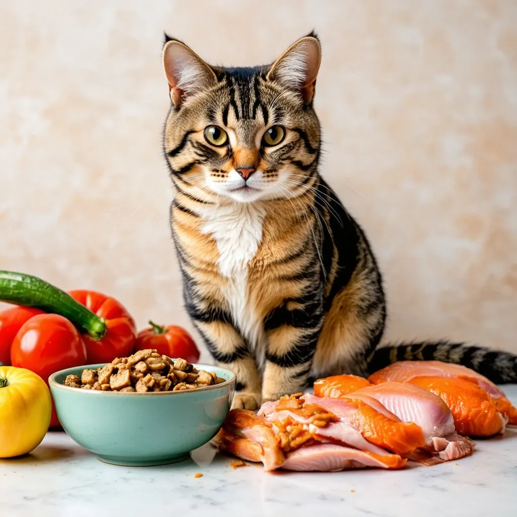 A cat eating homemade food