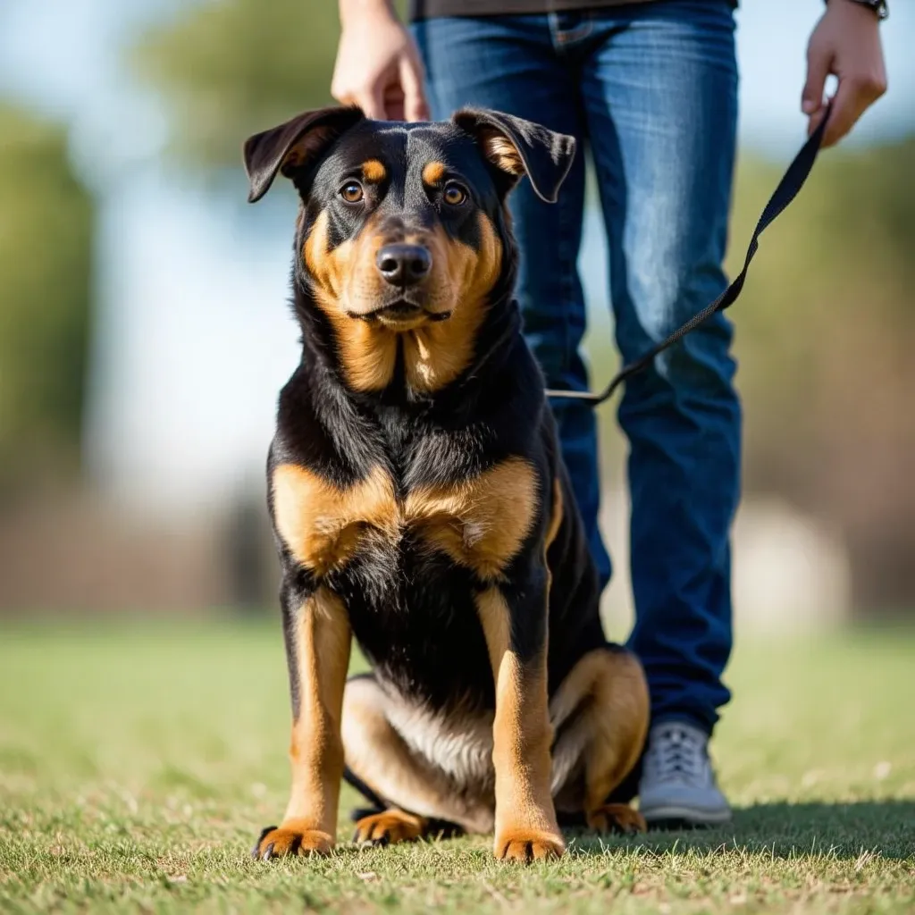 A dog being trained