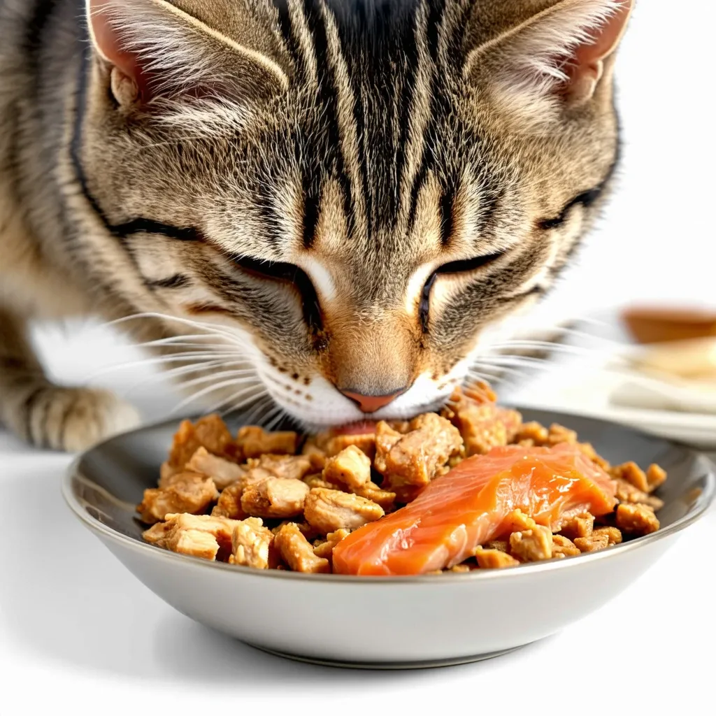 Image of a cat eating a grain-free meal