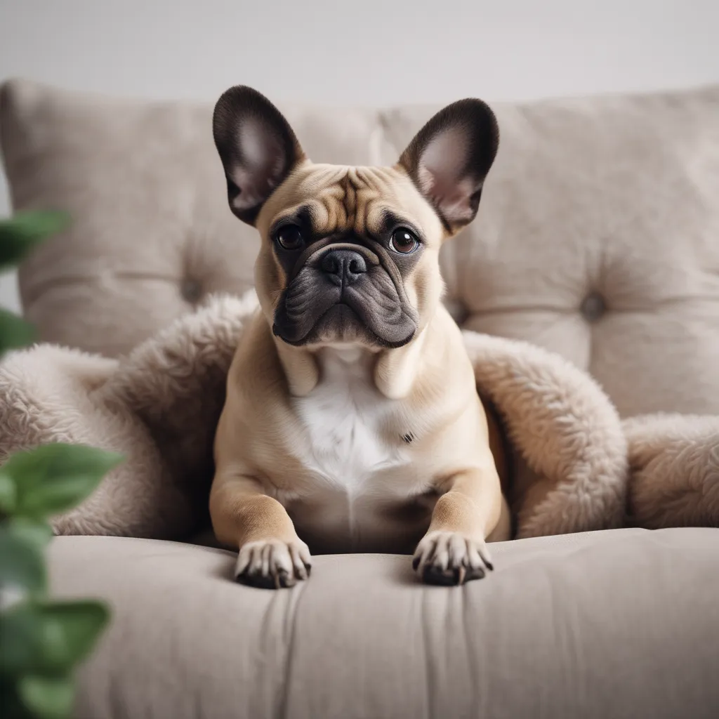 French Bulldog sitting on a couch