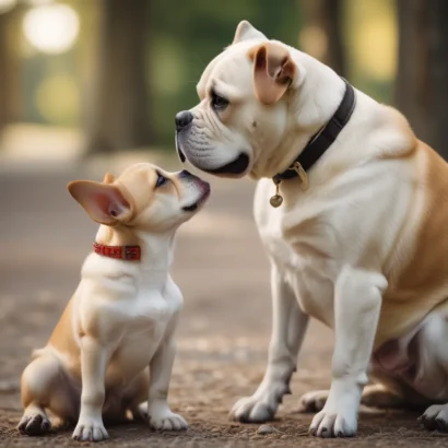 A polite dog greeting its owner