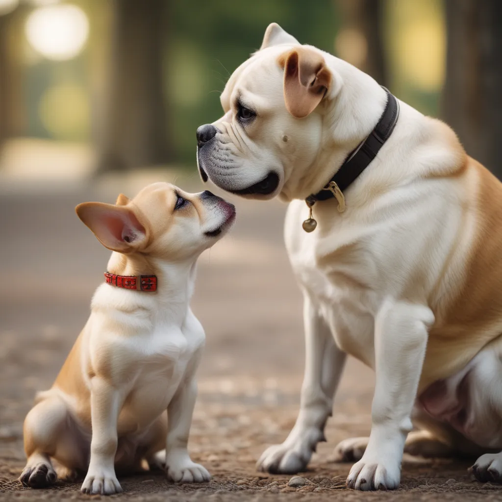 A polite dog greeting its owner