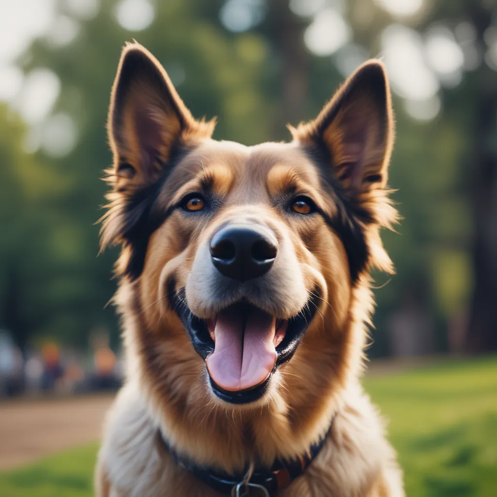 A photo of a happy dog