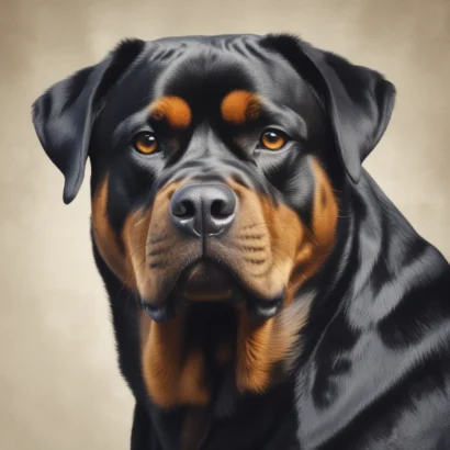 A photo of a Rottweiler, one of the most intimidating dog breeds