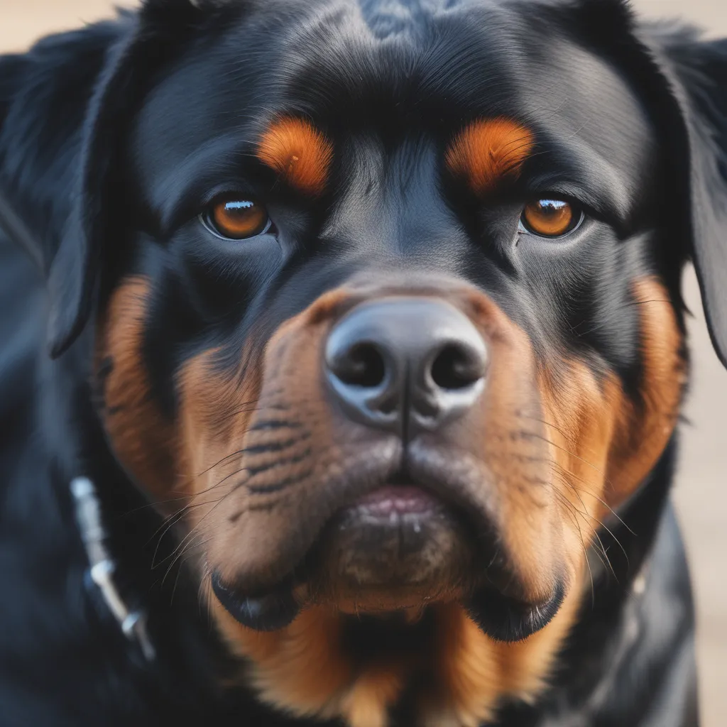 A photo of a Rottweiler