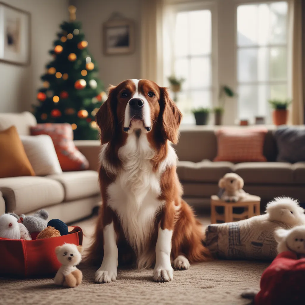 A happy dog in a home environment