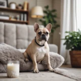 French Bulldog sitting on a couch