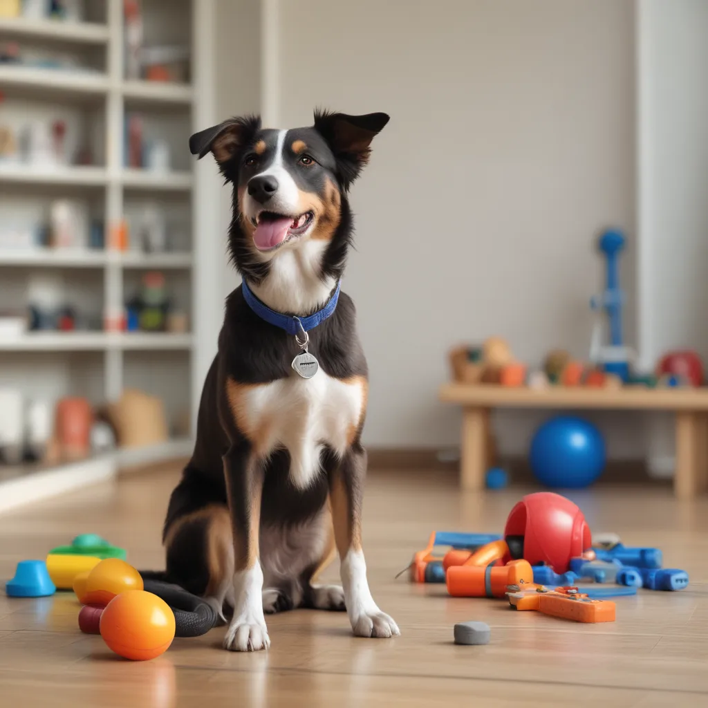 A dog in a training session