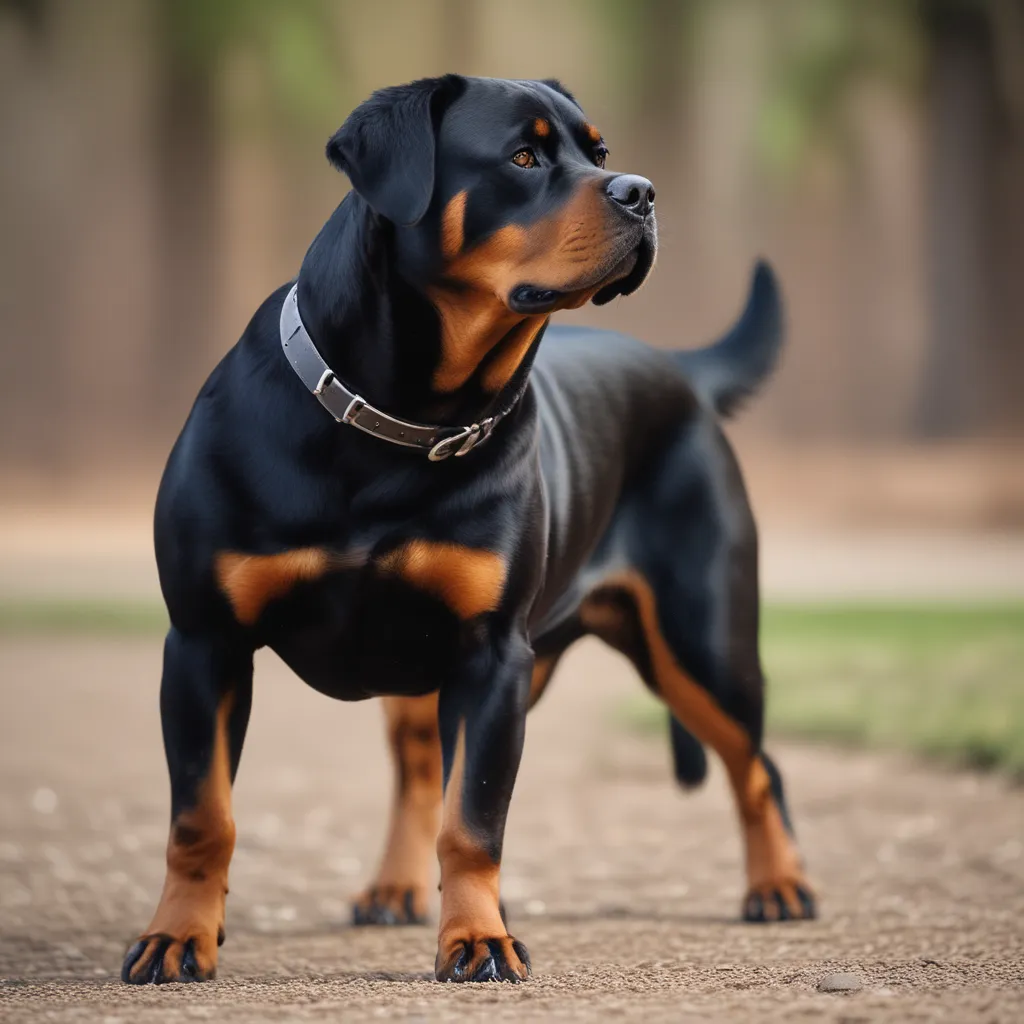 A photo of a Rottweiler