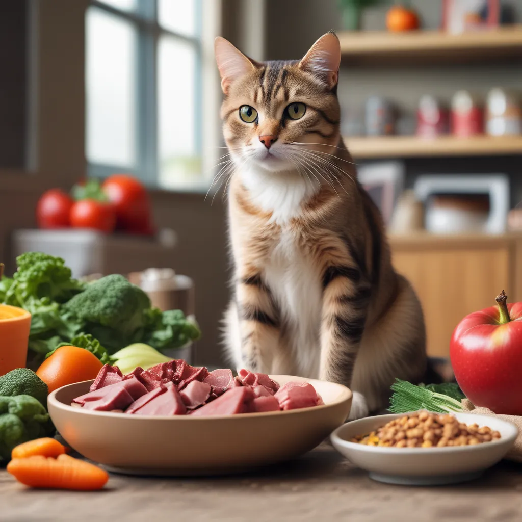 A cat eating a bowl of food