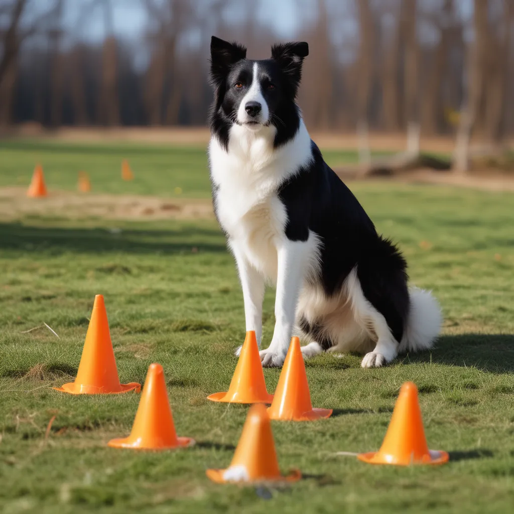 A Border Collie in training