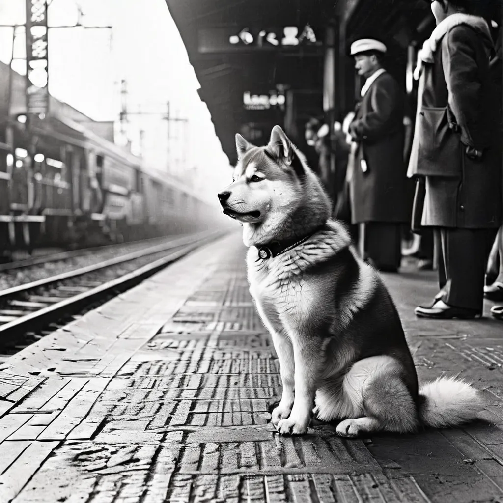 Hachiko waiting at Shibuya Train Station