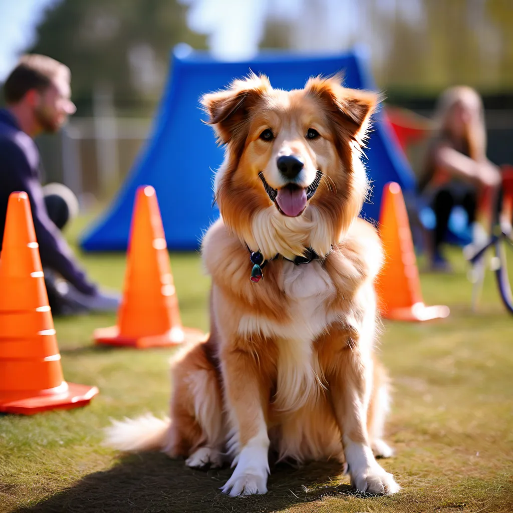 Image of a dog in training