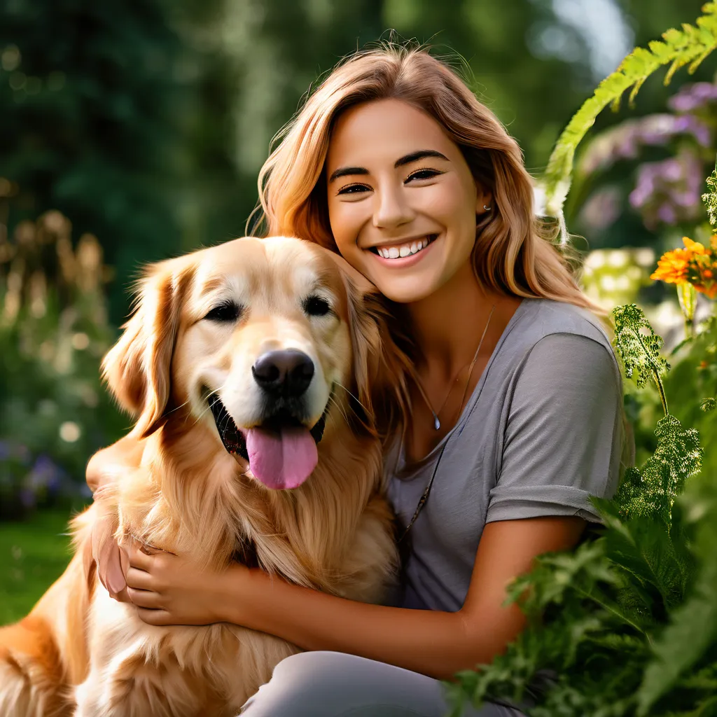 A happy dog and its owner