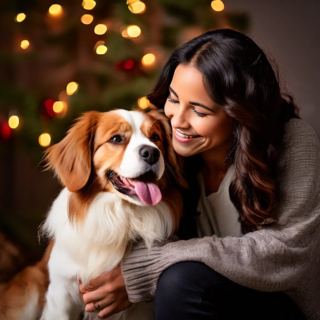 A dog and its owner sharing a loving moment