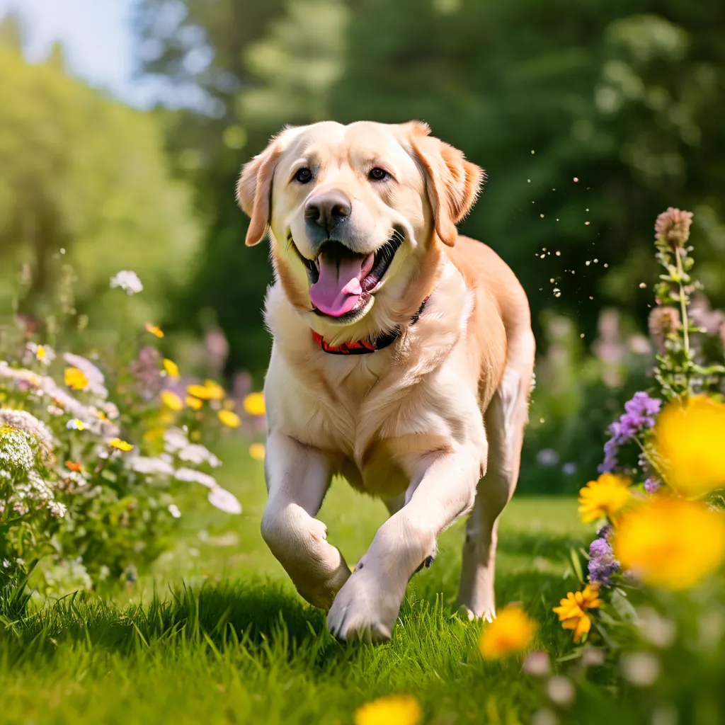 A picture of a happy dog