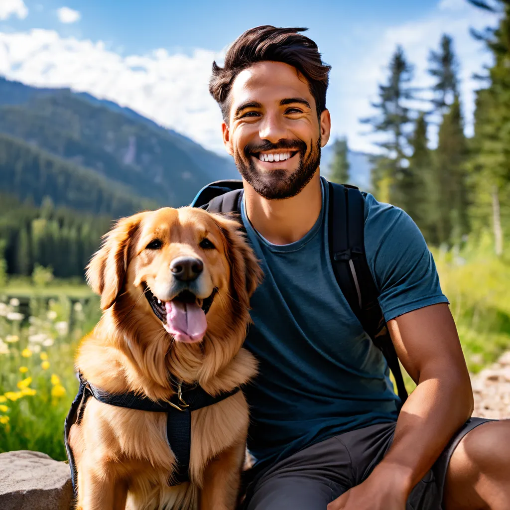 A happy dog and its owner