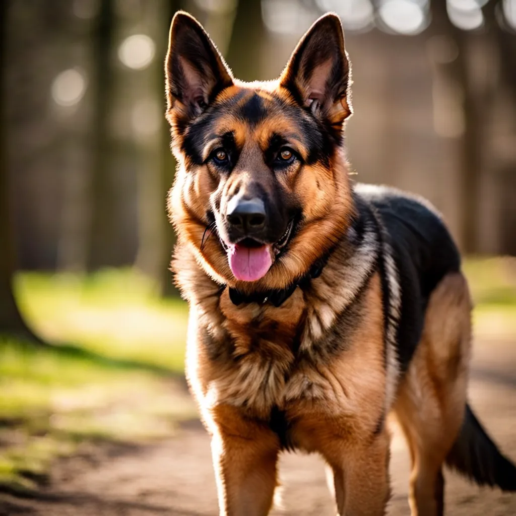 A German Shepherd's muscular build