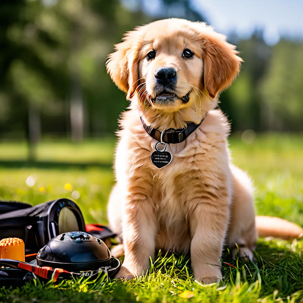 Image of a dog in training