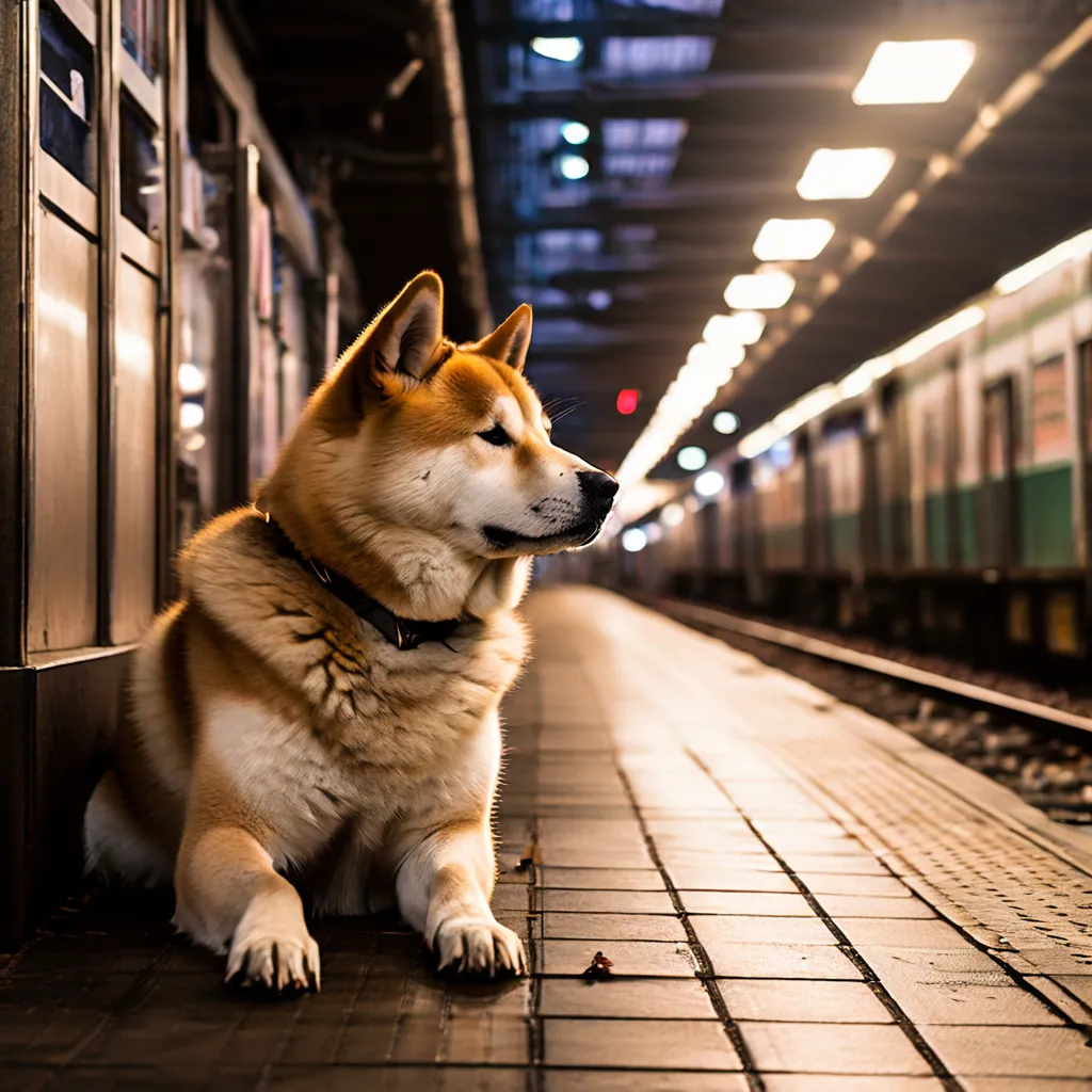 Hachiko waiting at the train station