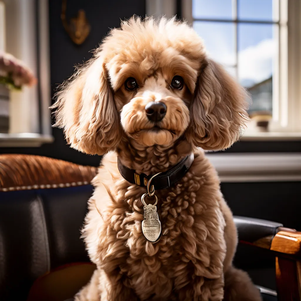 Poodle sitting on a chair