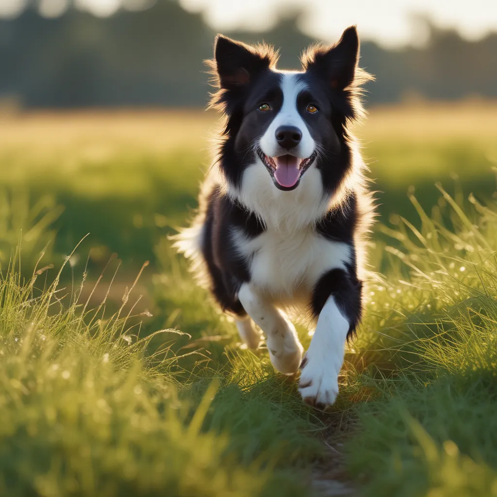 Border Collie running in a field