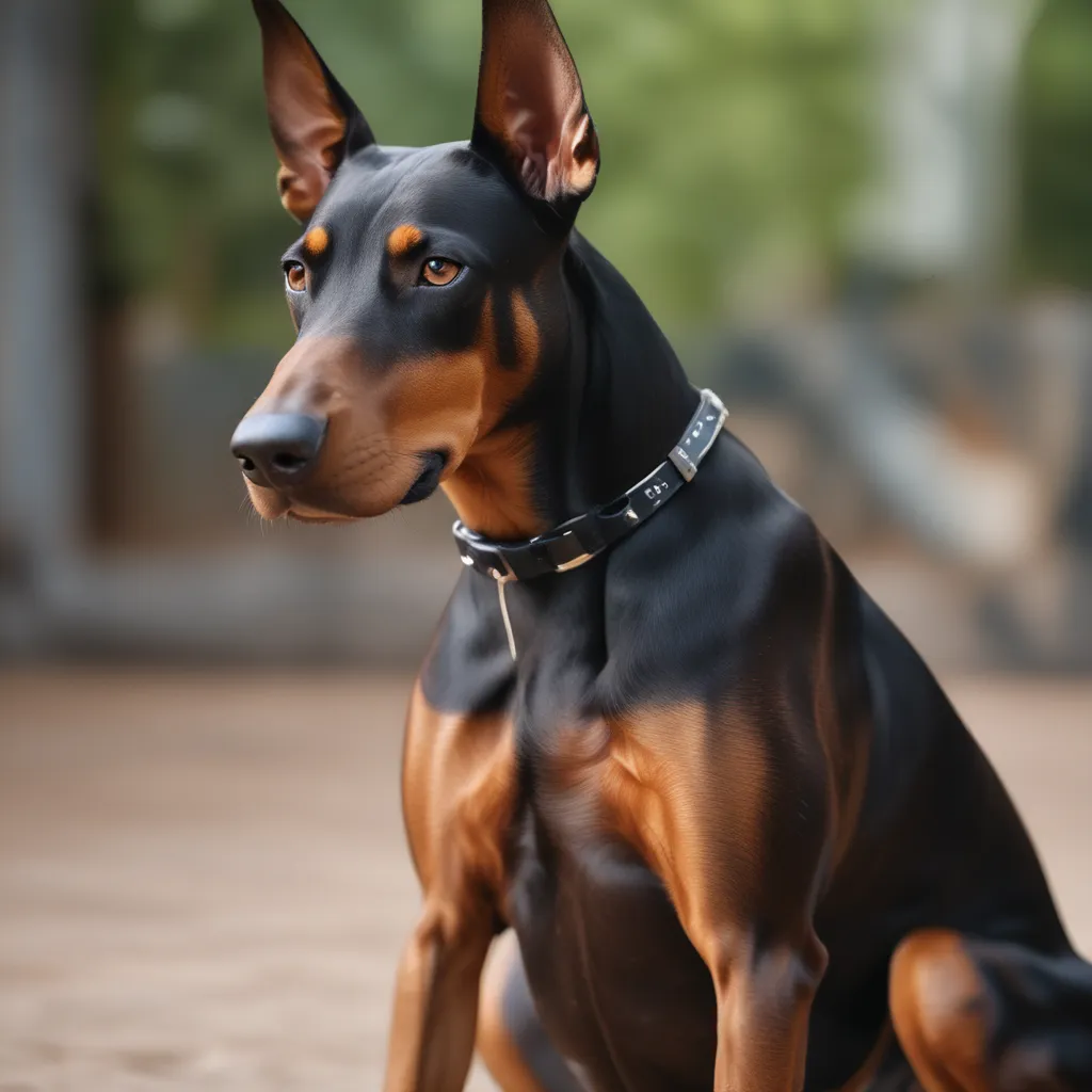 A photo of a Doberman Pinscher