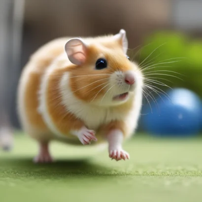 Hamster Running on Wheel