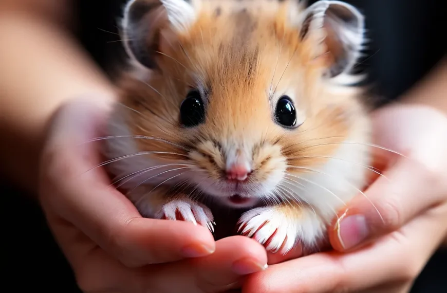 Hamster in a human hand