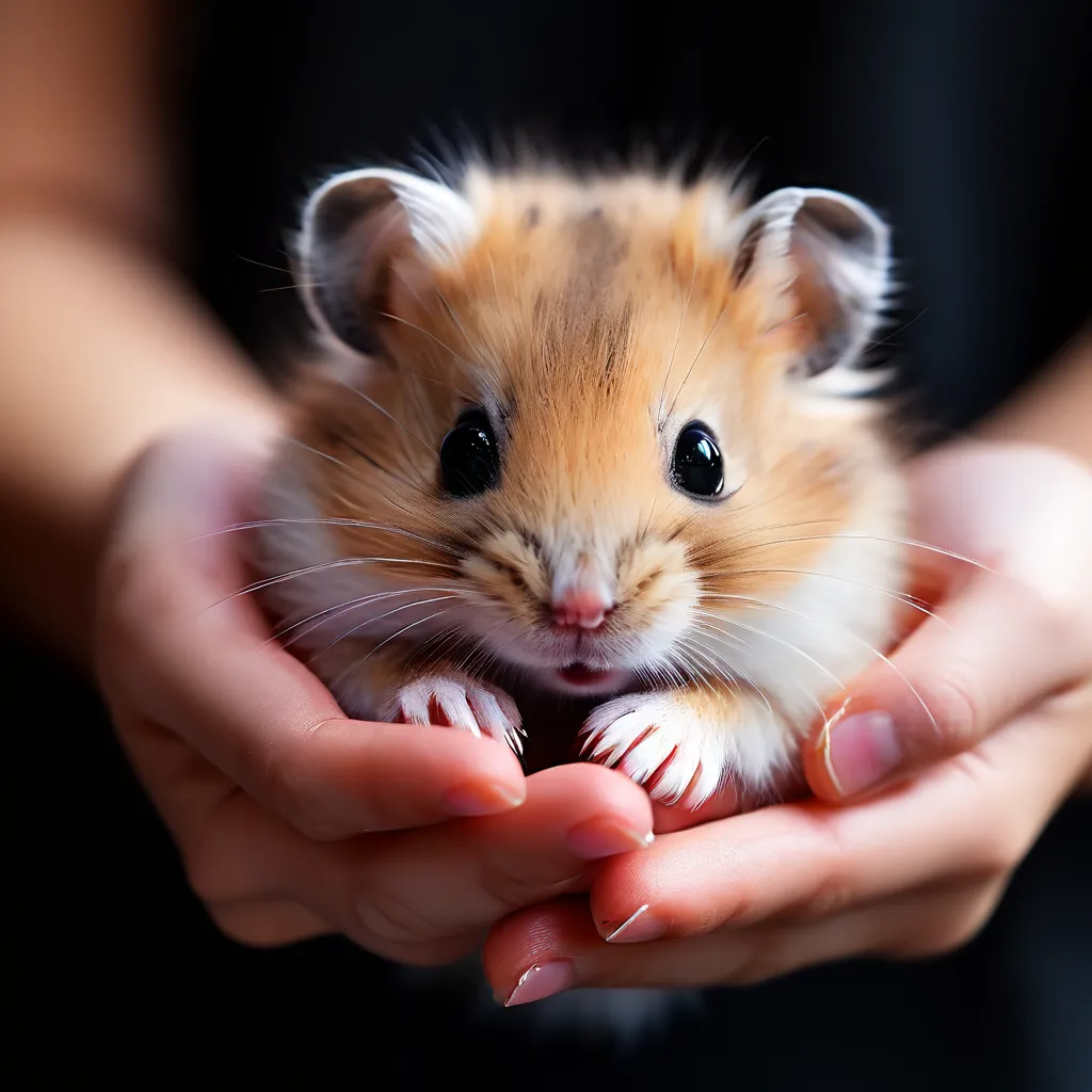 Hamster in a human hand