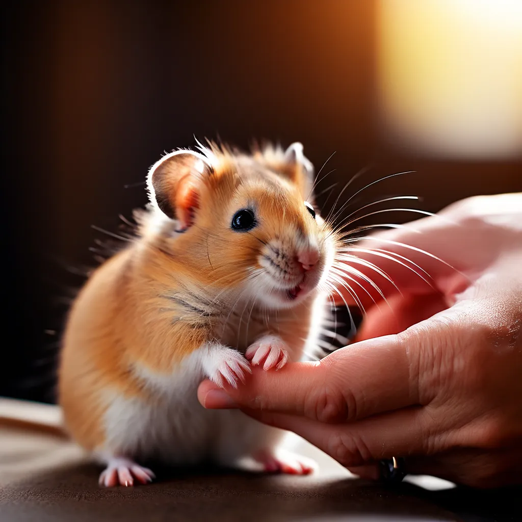 Hamster Licking Owner's Hand